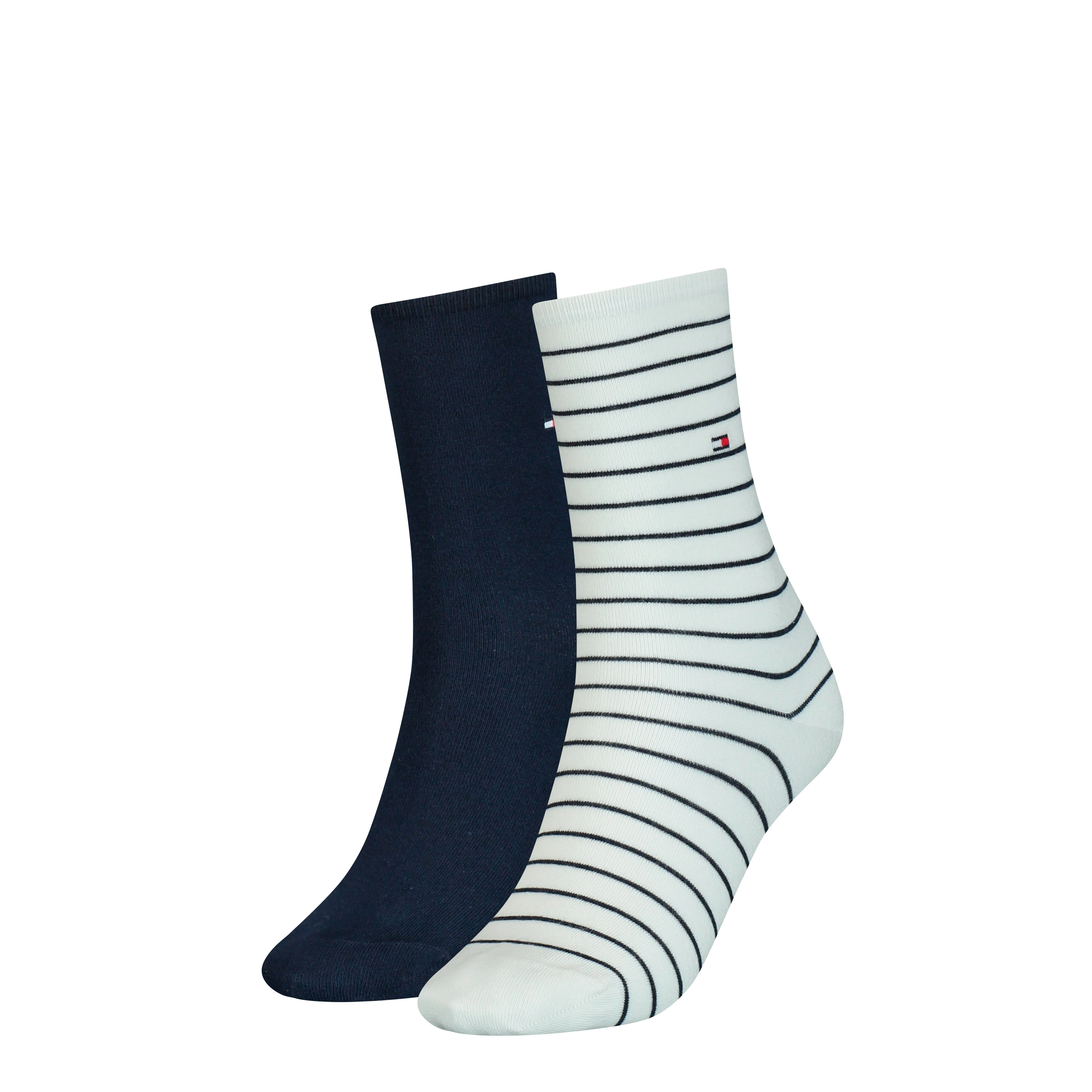 White Tommy Hilfiger Crew Socks Two Pack You'll Love Striking Stripes For Her